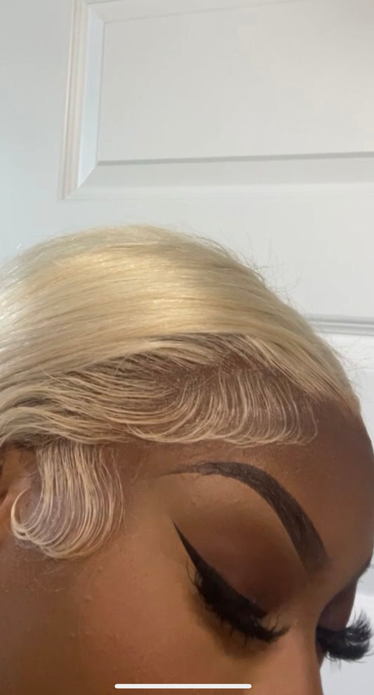 HD platinum 13x4  FRONTAL wig in straight 150% density